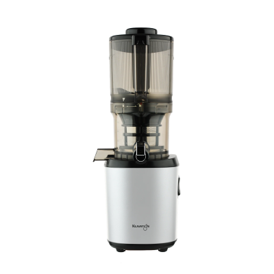 Vista Lateral AUTO6 Slow Juicer Mãos Livres Azul Prata